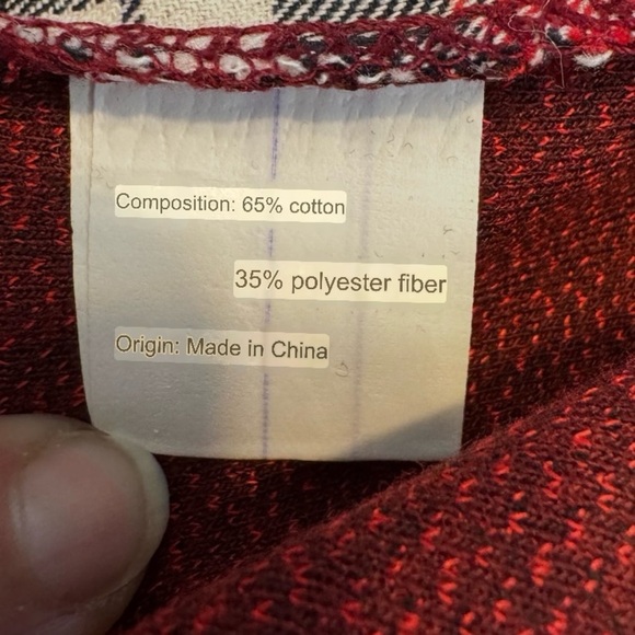 NWT Meinike Asian Made Red Plaid Layered Vintage Inspired Tunic Sweater Sz 42 XL - Picture 8 of 12